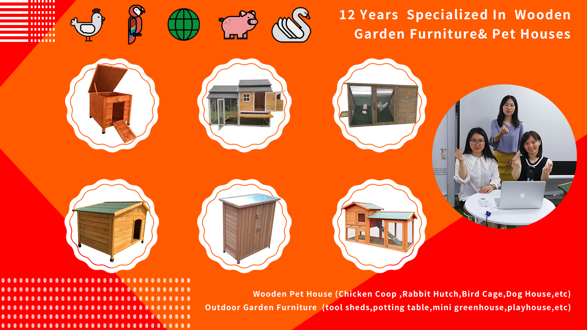 wooden pet cages and garden furniture live show